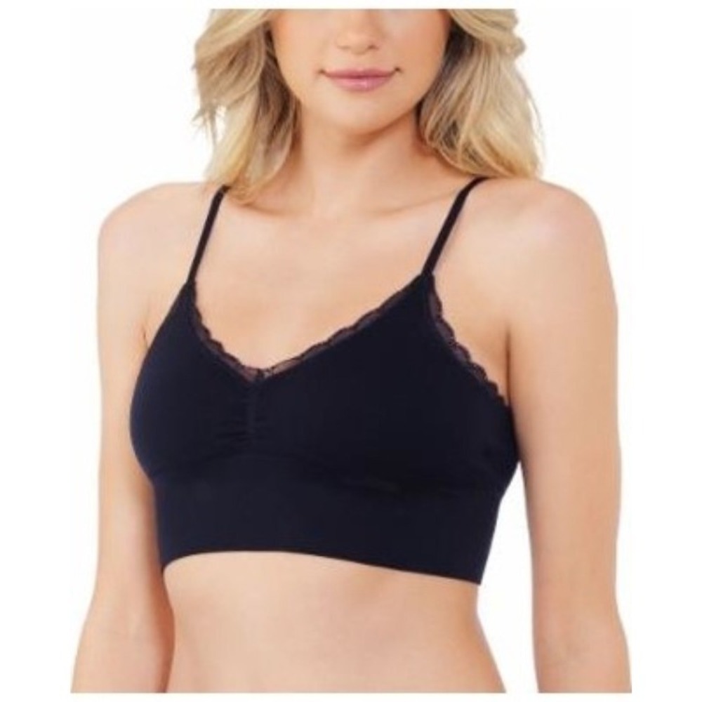 NWT Lily of France XXL Sensational Lace Bralette Bra 2179106 Black 100648